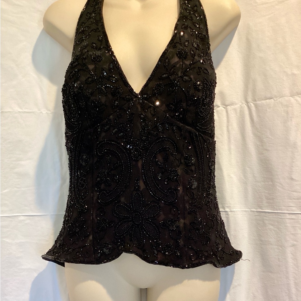 Sean Couture Beaded Halter Top